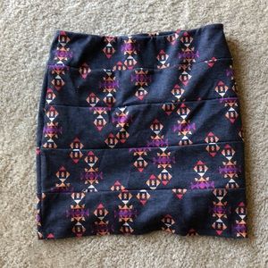 Aztec print body con skirt